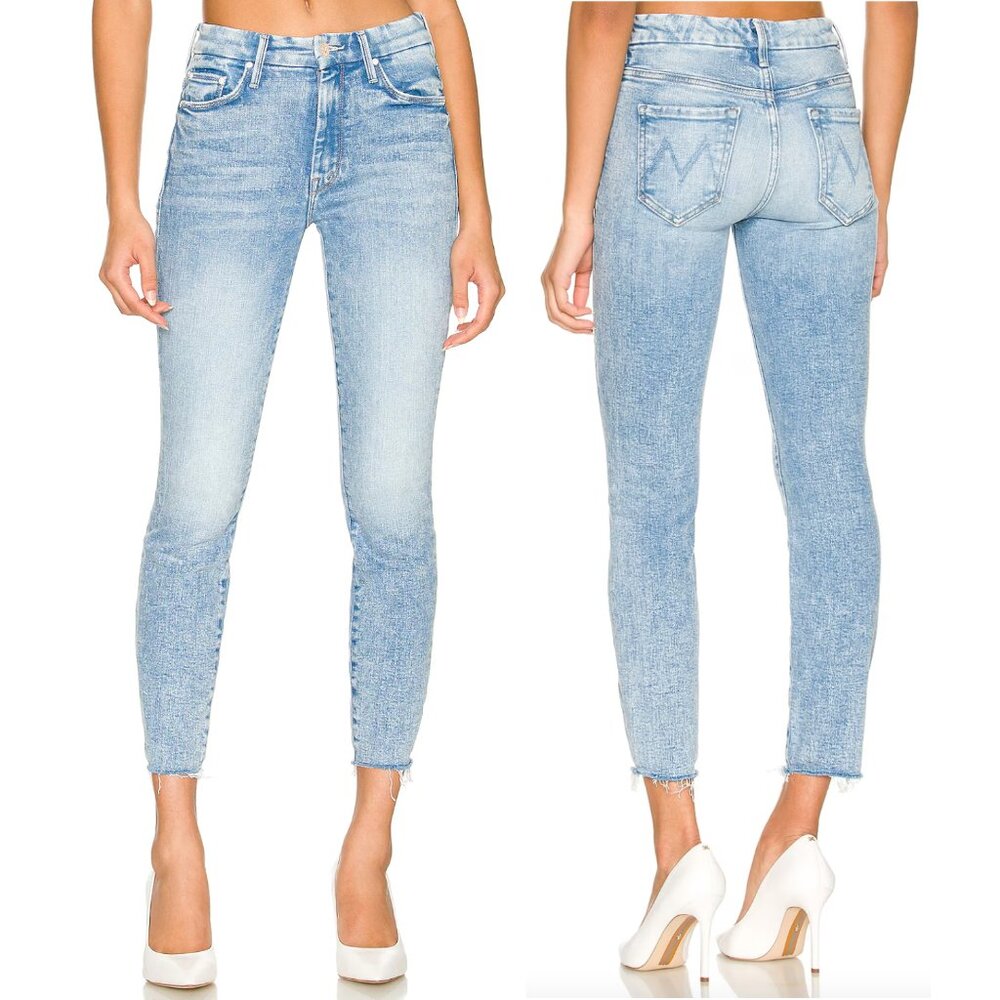 MOTHER High Waisted Looker Ankle Fray Jeans Size 24 NWT